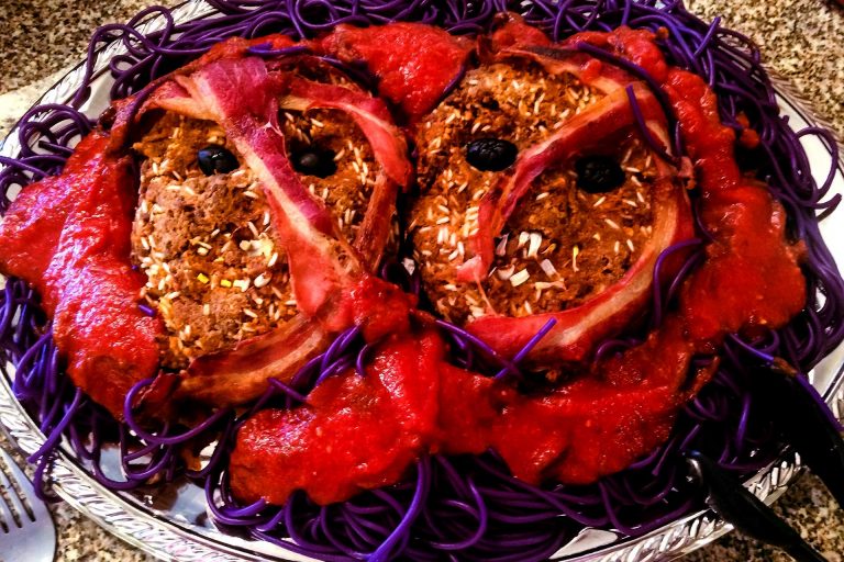 Meatloaf Mummies with Frankenstein Brains